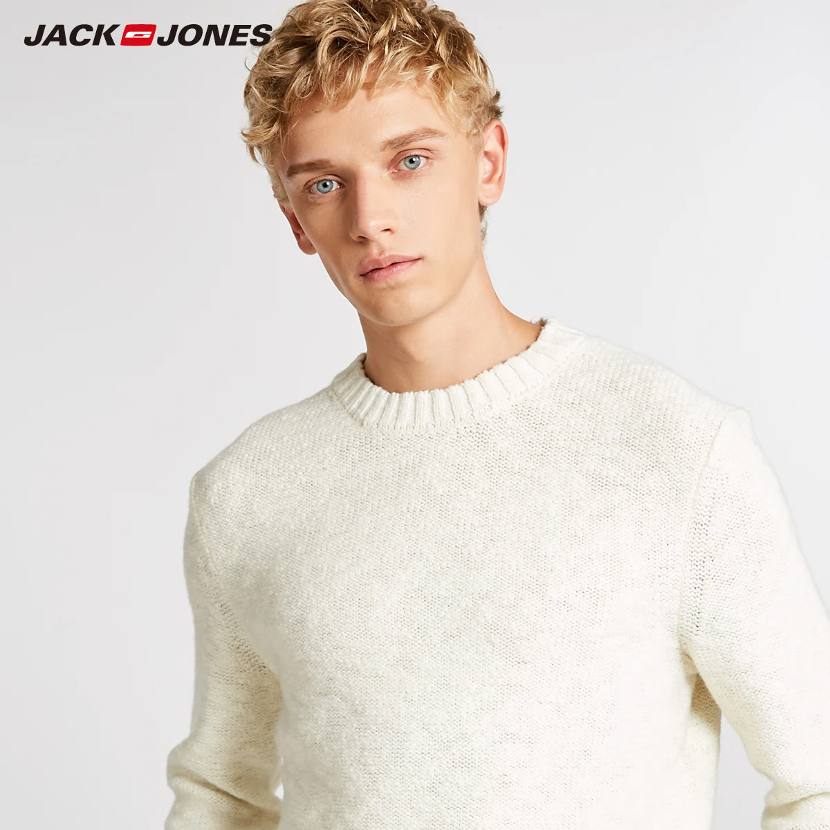JackJones осень зима круглый вырез шерстяной свитер | 218425528
