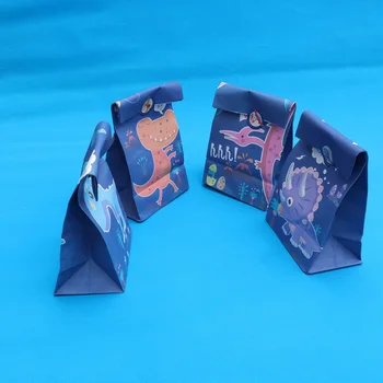 

Dessert Dinosaur Paper Bags Cartoon Candy Kraft Paper Bags for Wedding Birthday Baby Shower