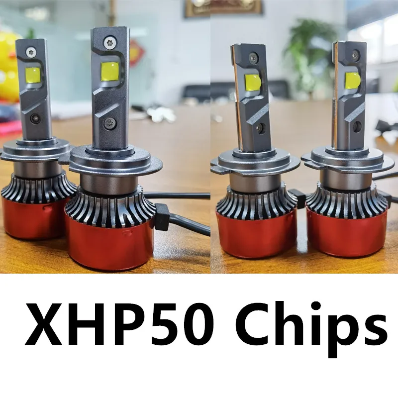 Автомобильные светодиодные фары XHP50 H7 H4 высокие и низкие HB2 H8 H11 HIR2 9012 HB4 HB3 9005 9006 H1