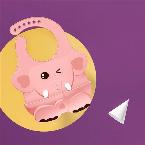 cute pink elephant Детские Силиконовые непромокаемые детские нагрудники для кормления, мягкая регулируемая ткань для кормления, бандана, нагрудник С Рисунком Слона - Цвет: cute pink elephant