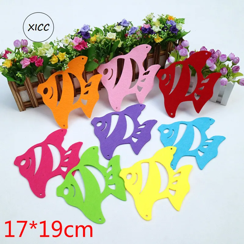 

XICC Big Size 19cm 1pc Tropical Fish Handmade Felt Fabric Kids Diy Craft Feltro Para Artesanato for Dolls Fieltro Felting Wool