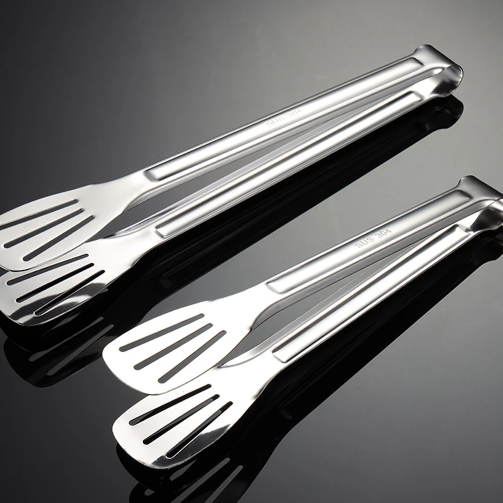 Kitchen Stainless Steel Tongs BBQ Clip Heat Resistant Food Cooking Baking 