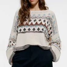 *#Best Price Boho Fall Winter 2019 Ladies Ethnic Christmas Sweaters Vintage Loose Casual Sweaters Folk-Custom Gypsy Pullover Female Sweaters *#Best Price Boho Fall Winter 2019 Ladies Ethnic Christmas Sweaters Vintage Loose Casual Sweaters Folk-Custom Gypsy Pullover Female Sweaters