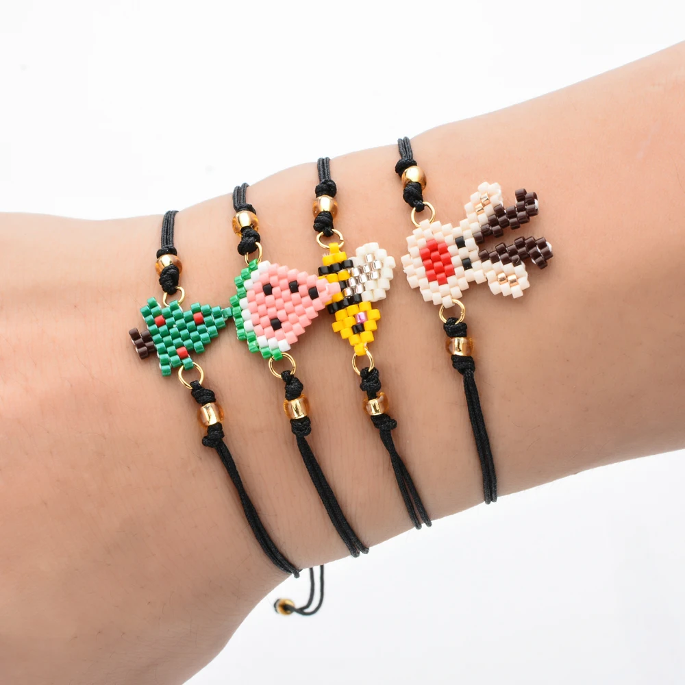 30 стилей многоцветный Miyuki браслеты для женщин милые крошечные Delica бусины браслет Корона лося Санта ювелирные изделия Регулируемая цепочка