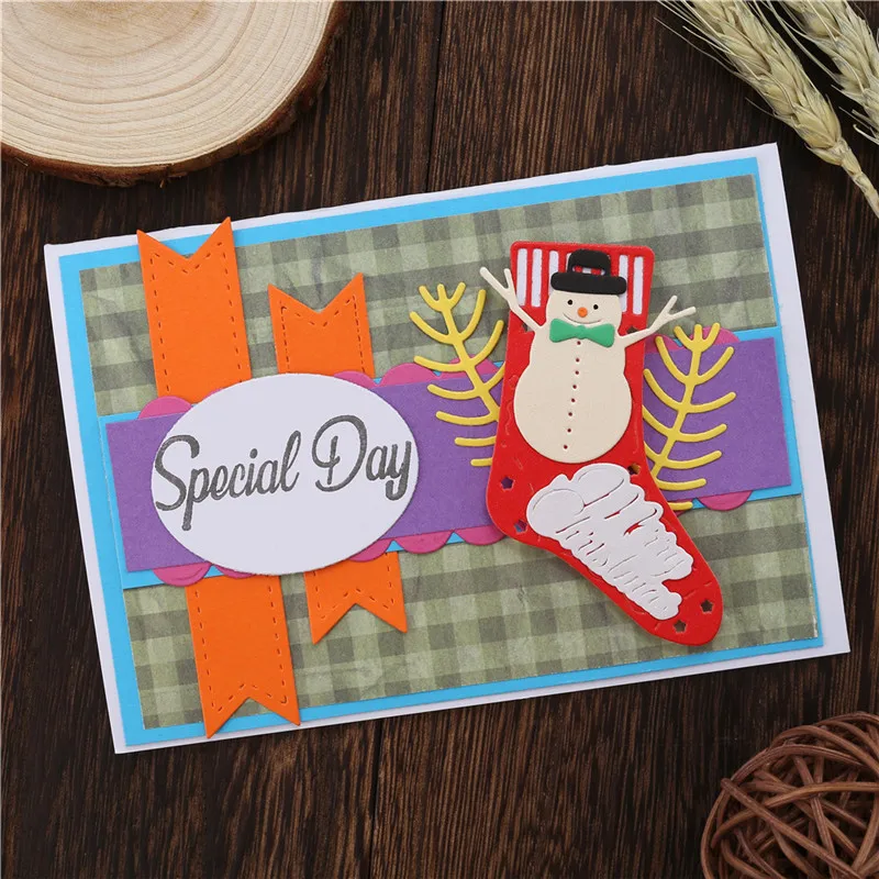 

YaMinSanNiO Christmas Stocks Dies Metal Cutting Dies New 2019 for Card Making Scrapbooking Embossing Die Cut Stencil Craft Dies