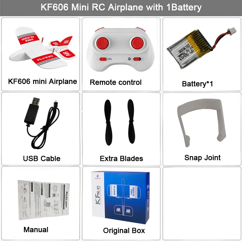 Kf606 2,4 ghz Rc самолет Epp планер из пеноматериала игрушка самолет 15 минут Fligt время Rtf самолет из пеноматериала игрушки Детские подарки оригинальная коробка - Цвет: 1pcs Battery