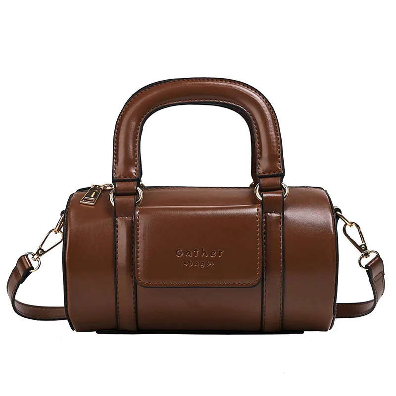 

Retro cylinder slanted bag women's bag Boston pillow bag Messenger Bags Handbag Diagonal Bag Shoulder Bag Ladies Hand Bags