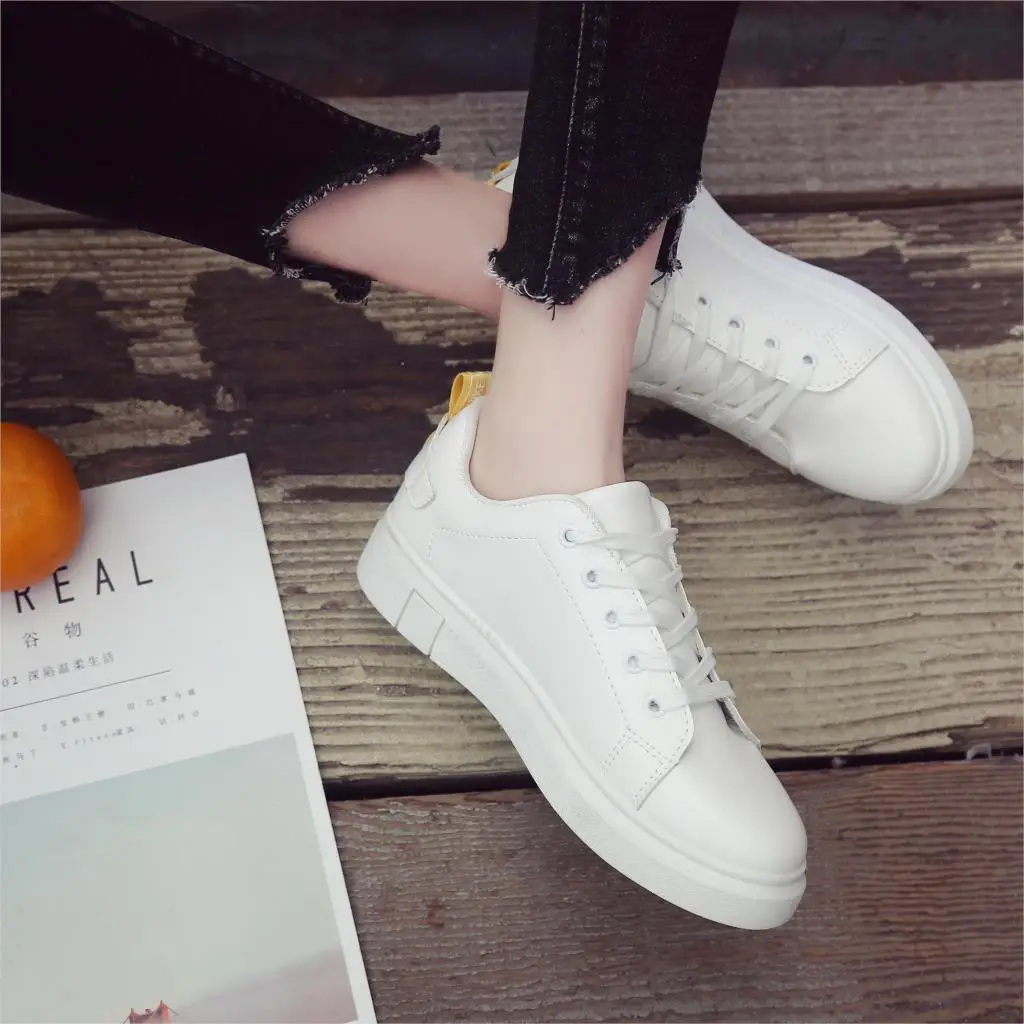 JODIMITTY Для женщин кроссовки дышащие CREEPERS обувь на плоской подошве, из искусственной кожи, кружевные туфли на высоком тонком каблуке на шнуровке, Повседневное белый tenis feminino с волнообразным краем; Zapatos De Mujer