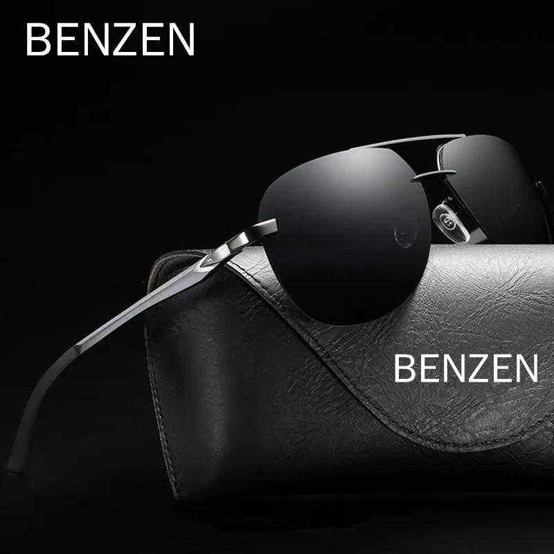 

BENZEN Polarized Rimless Men Sunglasses High Definition Retro Sun Glasses For Women Eyewear Oculos de sol 9567