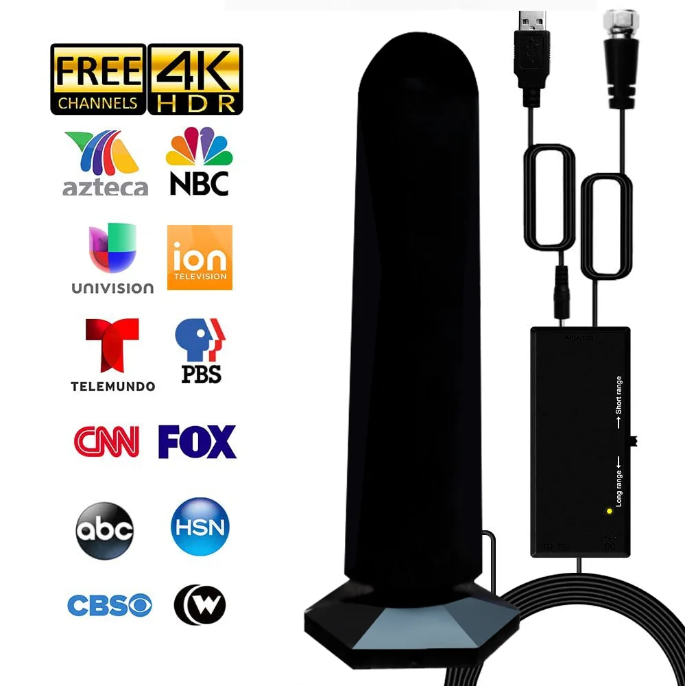 Indoor TV Antenna 5000 Miles HDTV Antennas with Amplifier 25dB High Gain 4K DVB T2 Freeview