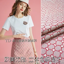 1 метр из жаккардовой парчи для шитья сердца, окрашенная пряжей ткань, пальто, ткань для лоскутного шитья, сделай сам, зимняя модная