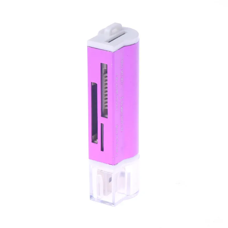 Многофункциональный все в 1 Micro USB 2,0 устройство для чтения карт памяти Адаптер для SD карты SDHC TF MMC MS PRO DUO кардридер - Цвет: Purple