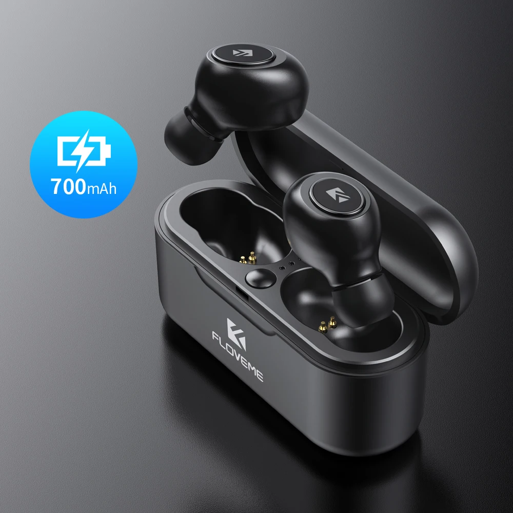 FLOVEME Bluetooth Drahtlose Kopfhörer Kopfhörer Mini TWS5.0 Sport Kopfhörer Headset 3D Stereo Sound Ohrhörer Micro Lade Box