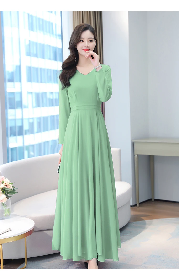 Autumn Winter Vintage Chiffon Boho Midi Dress 2020 4XL Plus Size Sexy Casual Maxi Dresses Women Party Long Sleeve Black Vestidos
