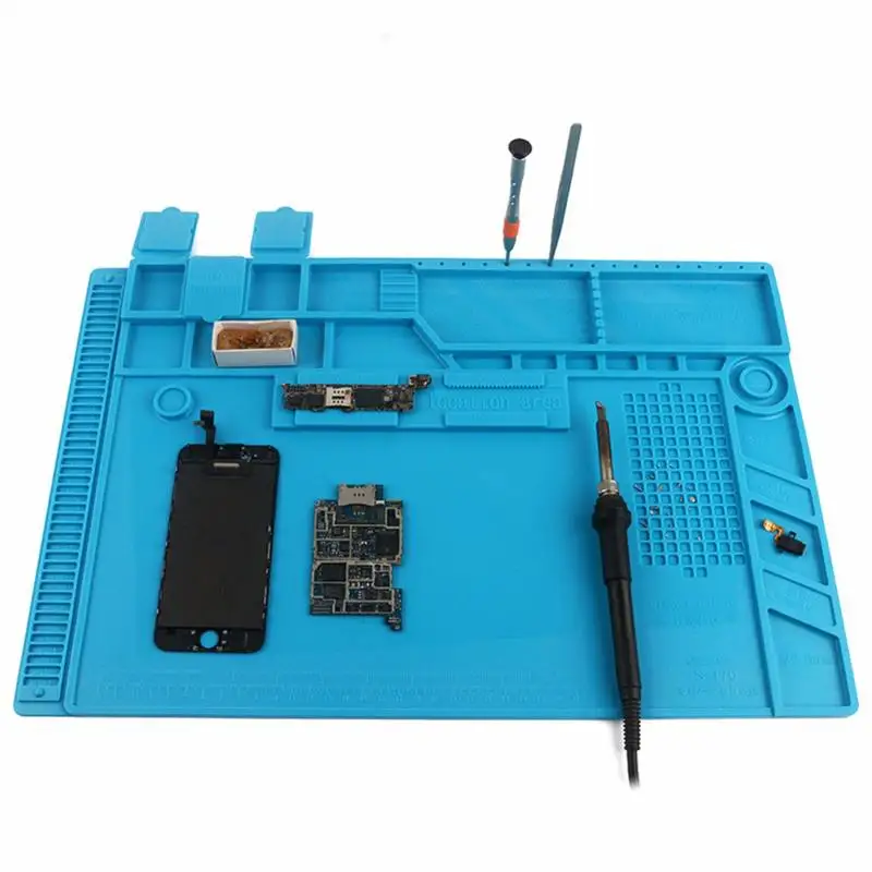 

1Pcs S-170 480x318mm Silicone Pad Desk Work Mat Heat Insulation Maintenance Platform for BGA PCB Soldering Repair Tool