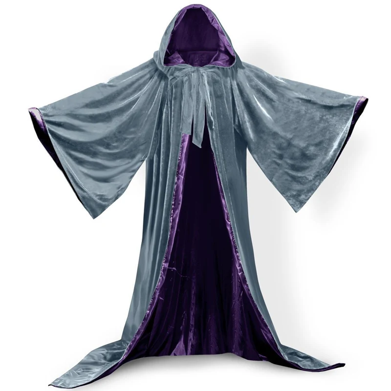 Silver- purple Накидка с капюшоном для невесты, модная бархатная Рождественская накидка с длинными рукавами, свадебные накидки, свадебные накидки, свадебное пальто, куртка - Цвет: Silver- purple