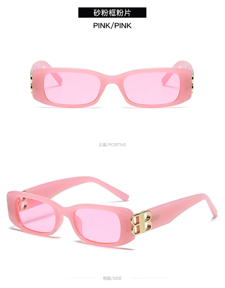 new arrival 2021 futuristic rectangle bb logo sunglasses women men uv400 brand designer black pink leopard small oculos de sol big sunglasses for women