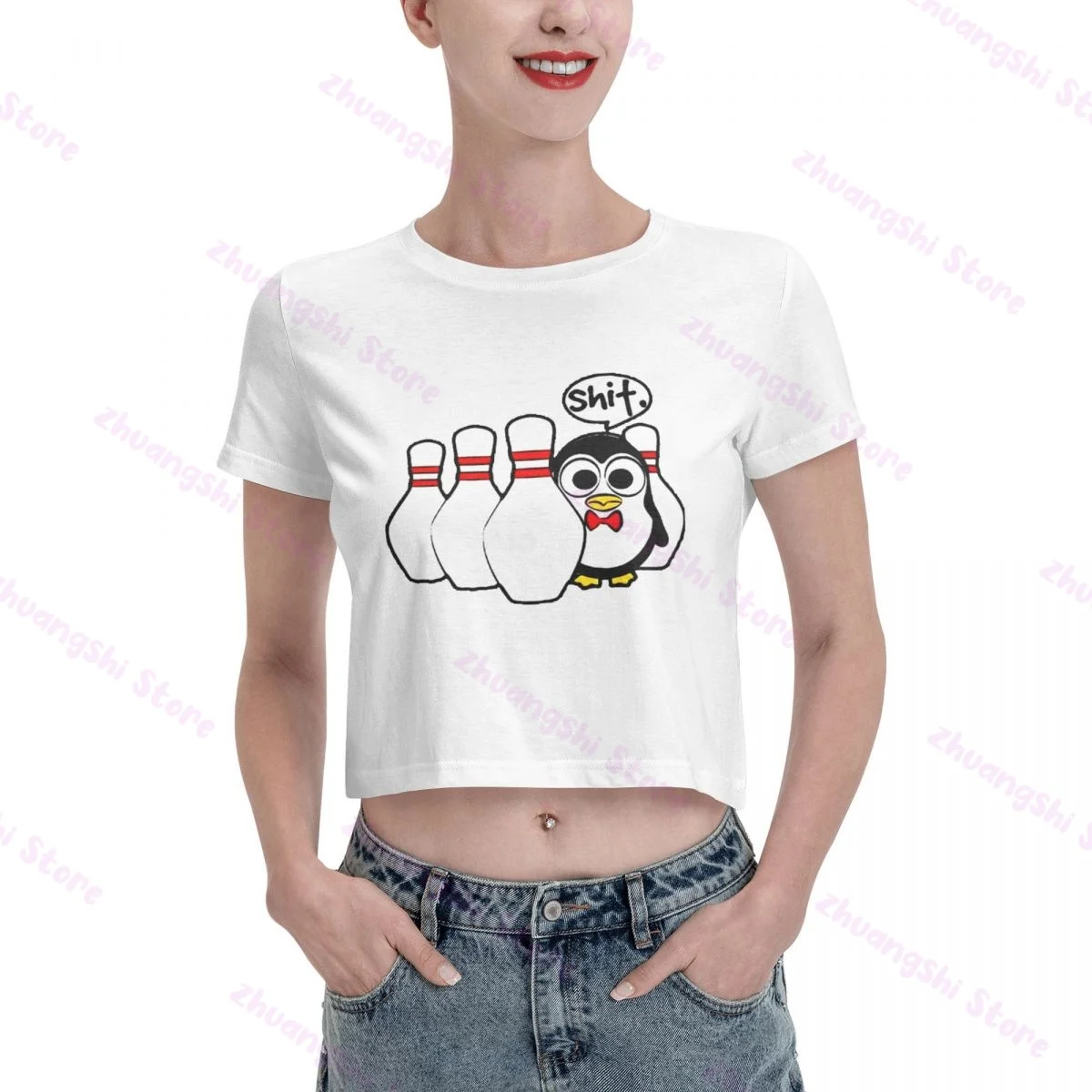 Shit Bowling Penguin Printed Cute 