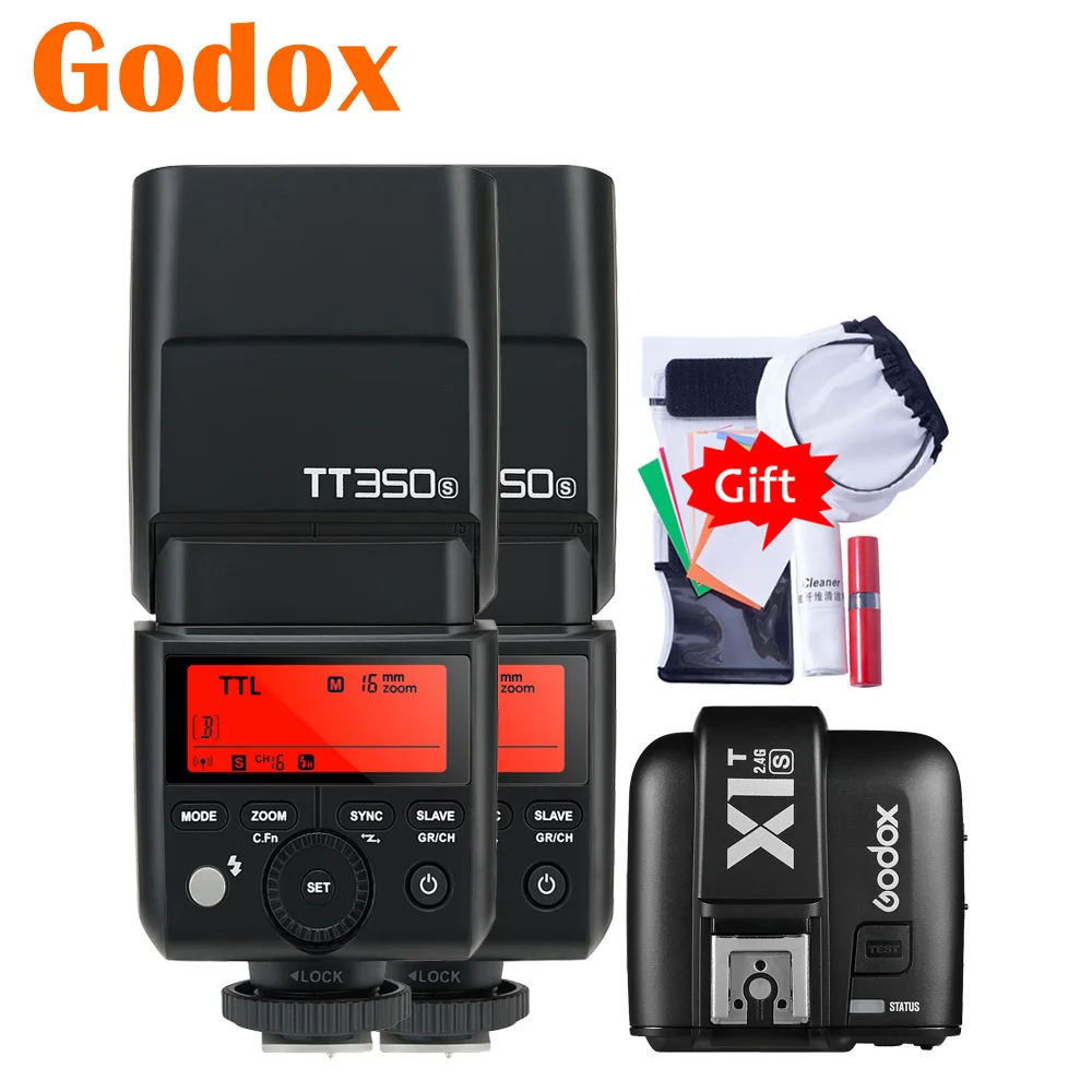 2x Godox TT350S TT350-S 2 4G HSS GN36 камера вспышка Speedlight X1T-S передатчик для Sony A7RII A7RIII A7S A9 A68 A7 A7SII