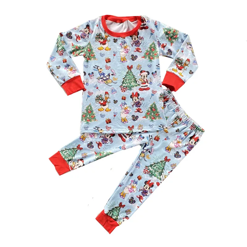 2-8Y Christmas Boy Pajamas Toddler Girls Christmas Pjs Kids Winter Clothes Baby Boys Sleepwear Xmas Grinch Pajamas Set - Цвет: 6  green cuff