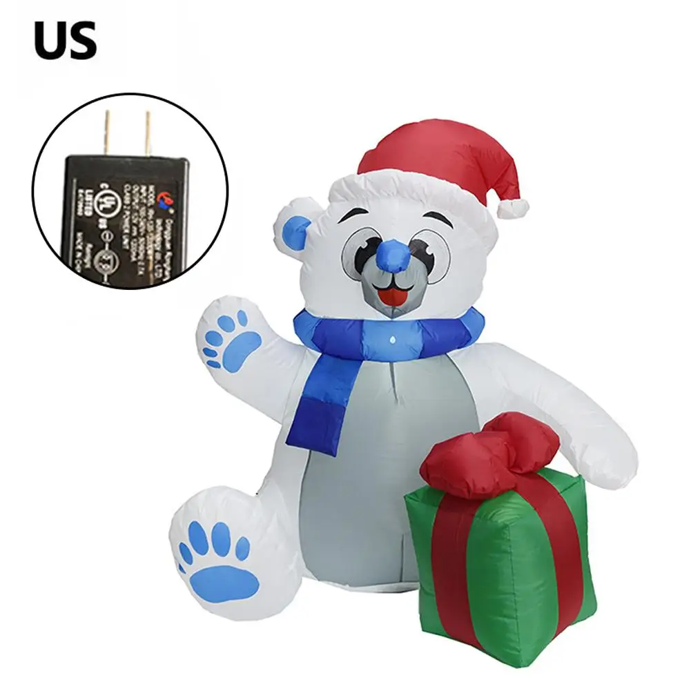 1,2 м надувная модель медведя с подсветкой, надувная фигура для улицы, садовые игрушки, украшение для рождественской вечеринки, украшения, новинка - Цвет: US