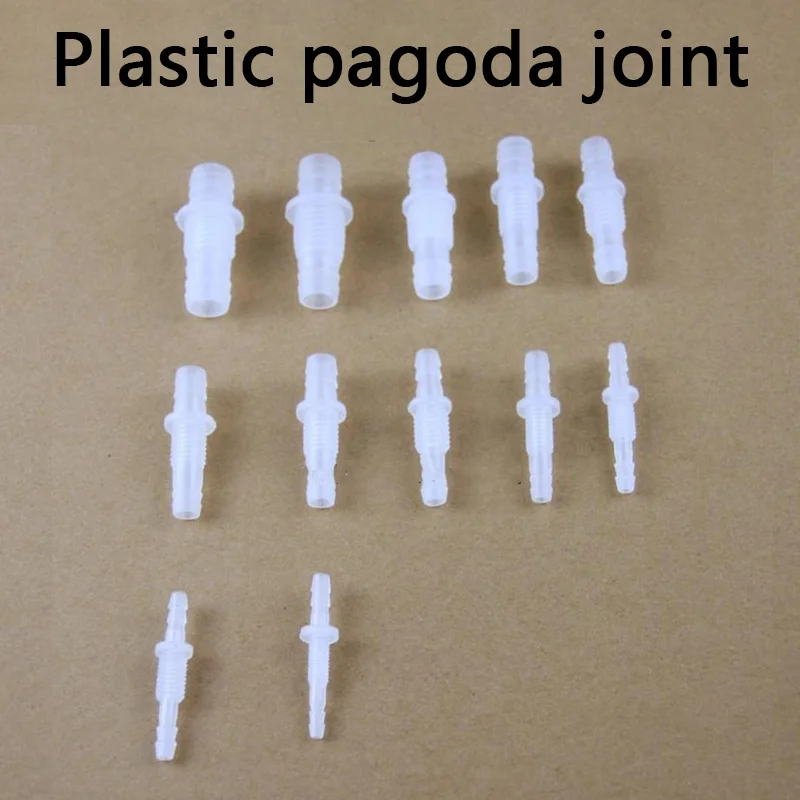 Plástico pagode comum pp linha encanta porca pp conectores retos aquário tanque de peixes adaptador bomba de ar acessórios de mangueira juntas pagoda