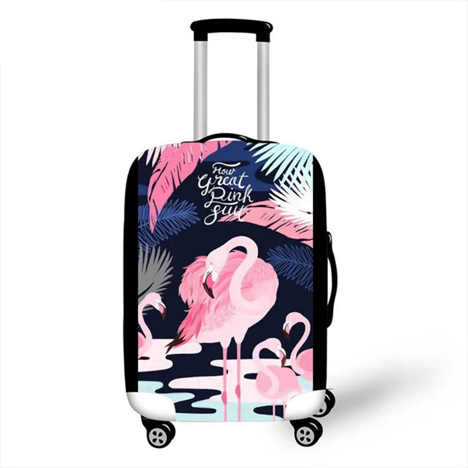 Мультфильм Фламинго чемодан защитный чехол эластичные дорожные чемоданы пылезащитный чехол Аксессуары Organizadores от 18 до 32 дюймов - Цвет: 12
