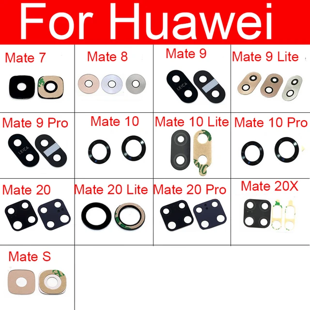 Dekan analysere at donere Rear Main Camera Glass Lens For Huawei Mate 9 10 20 Pro Lite Mate 20X Mate  7 8 Mate S Camera Glass Lens+Adhensive Sticker Parts - AliExpress