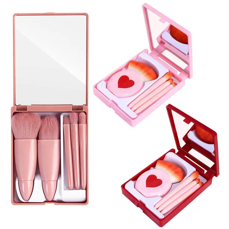 

4/5pcs Makeup Brushes Tool Set With Mirror Multi-Function Eye Shadow Foundation Blush Blending Make Up Brush brochas maquillaje