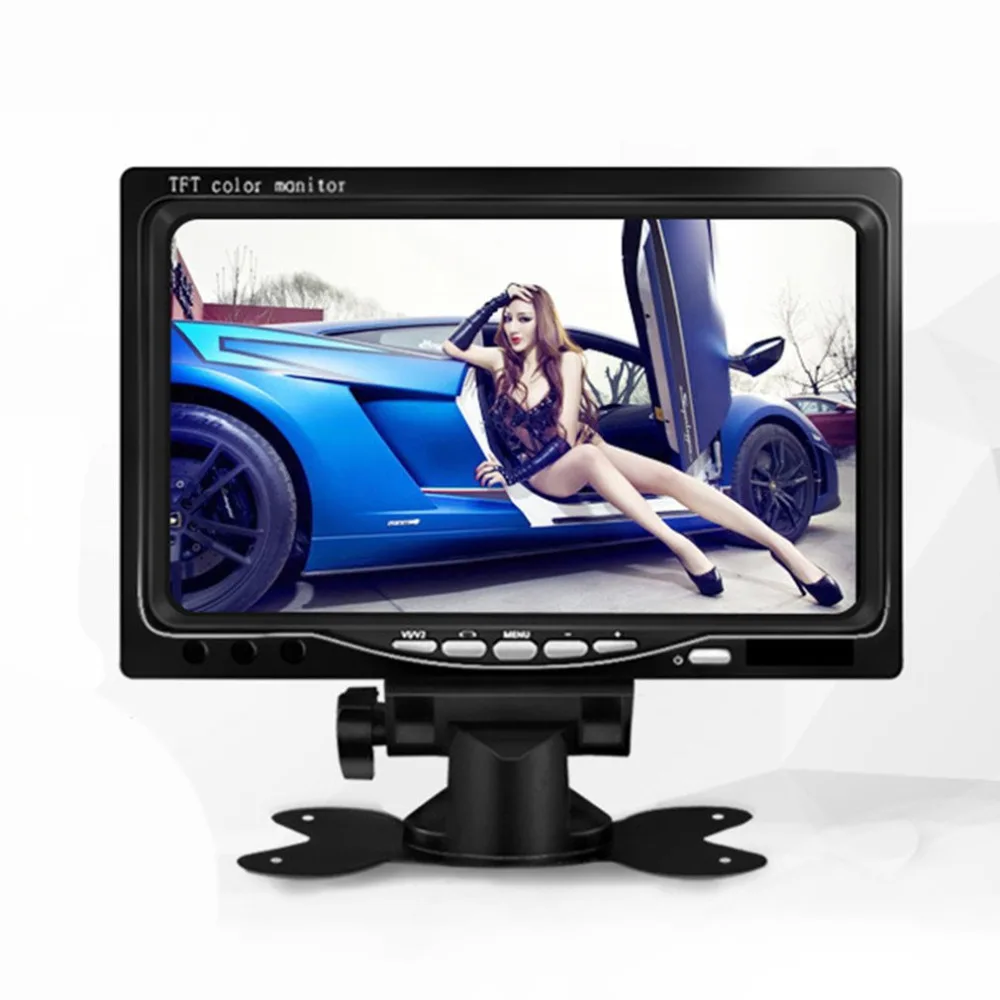 Универсальный 7 дюймов Автомобильный Монитор Цвет ЖК-дисплей AV HD мониторинга цифрового Экран дисплея Камера Управление Экран для Обратный монитор