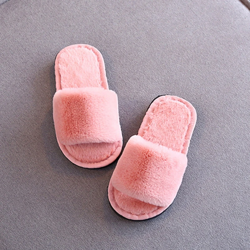 Детские хлопковые тапочки для малышей; теплая Домашняя обувь из кораллового флиса для мальчиков и девочек; детские зимние тапочки для детей 3-8 лет