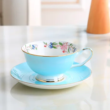 

Creative Bone China Ceramics Tea Coffee Cup Set Simple Gold Rim Office Arabic Coffee Set Breakfast Tazas Cafe Drinkware BE50MU