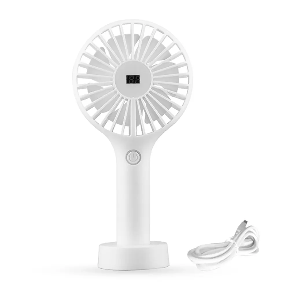 

Portable Mini Fan With Display Screen USB Rechargeable Hand-held Cooling Fan Adjustable Wind Speed Air Cooler For Home Office