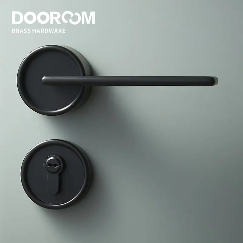 Dooroom латунный дверной замок набор современный черный PVD золотой интерьер спальня