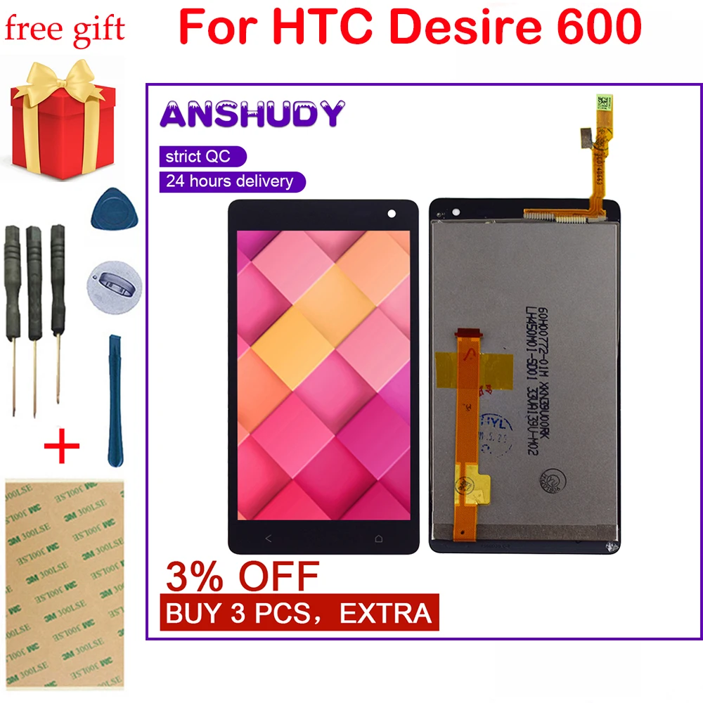 

For HTC Desire 600 LCD Display Touch Screen Digitizer Assembly For HTC Desire 600 Display Screen Replacement