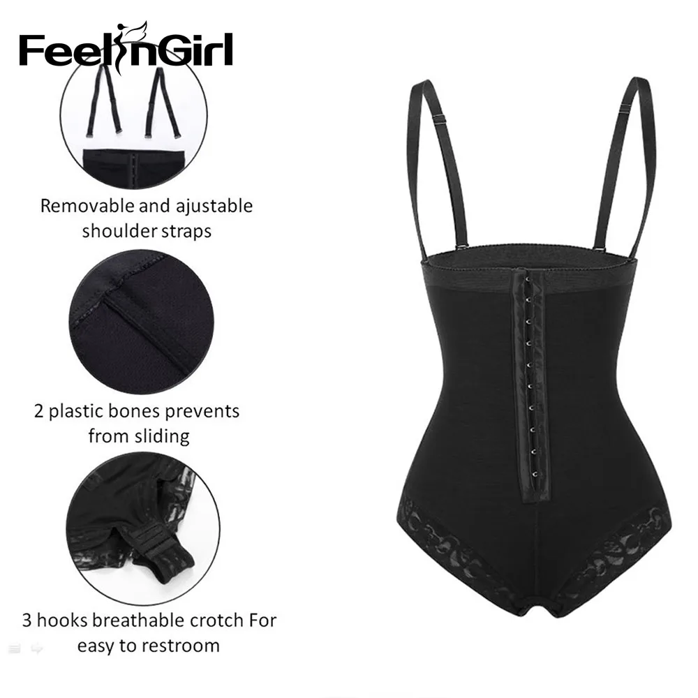 FeelinGirl, утягивающее белье с высокой талией, Утягивающее нижнее белье с регулируемыми лямками, нижнее белье с крючками, Корректирующее белье