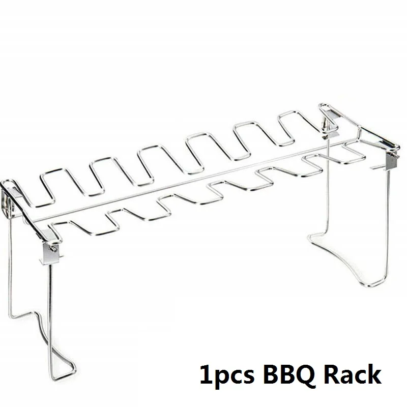 1pcs BBQ Rack Куриное Крылышко из нержавеющей стали, стойка для ног, кронштейн для барбекю, посуда для гриля, для пикника, Рождества, барбекю, вечерние держатель для гриля, сетка - Цвет: 1pcs BBQ Rack