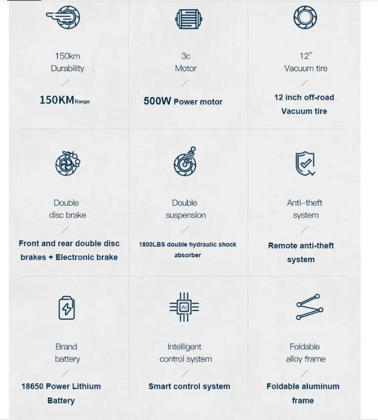 Foldable Electric Skateboard Two Wheels Electric Scooters Off Road Single Drive 500W 48V 35KMH Powerful Electric Bike (6)