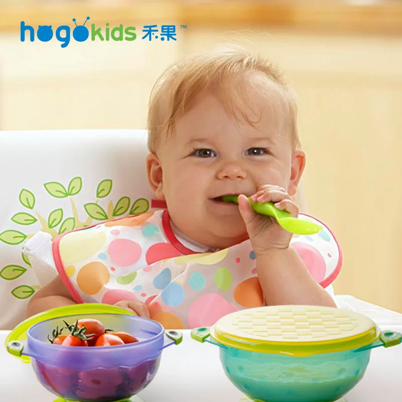 Hogokids er tong wan детская миска, детская посуда, набор из трех предметов-младенцы, небьющиеся, безопасные, экологически чистые