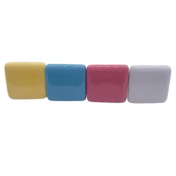 

10pcs White Pink Blue Single hole Ceramic handle Kitchen Furniture handle cabinet pulls drawer knobs Square shape