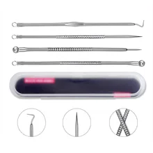 Набор из 4 предметов, игла для удаления угрей, игла для удаления угрей, двойная игла для удаления угрей, набор игл для удаления угрей