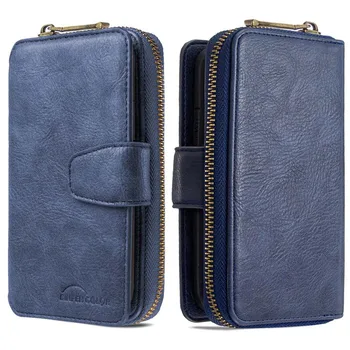 

2 in 1 Leather Case For Samsung Galaxy S10 S10Plus S9Plus S20 S20Plus S20Ultra Zipper Wallet Magnetic Cover 10 Card Slot KS0604