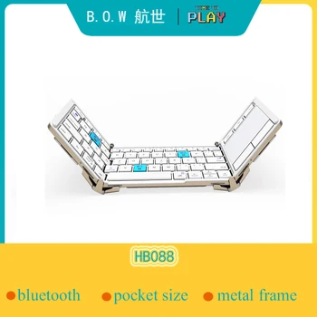 

B.O.W Tri-folding Universal Wireless keyboard with Touchpad,Ultra Slim Bluetooth Keyboard+Aluminum Alloy+Carry Pouch