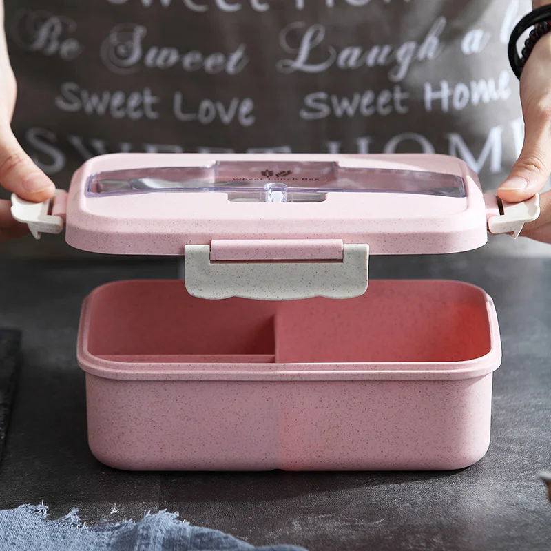 EIMAI Ланч-бокс для микроволновки пшеничной соломы столовая посуда контейнер для хранения еды Детский Школьный для детей офис Портативный Bento Box