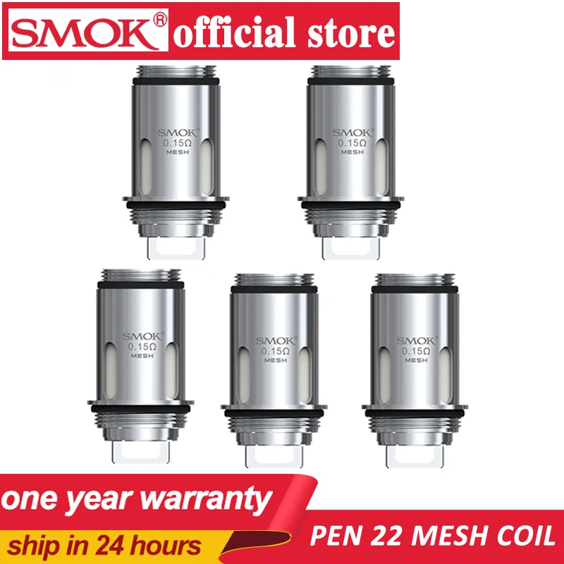

SMOK Pen mesh Vape Pen 22 Replacement mesh Coil 0.15ohm NiCr Material Core E-Cigarette SMOK Vape Pen 22 Atomizer Head 5pcs/lot