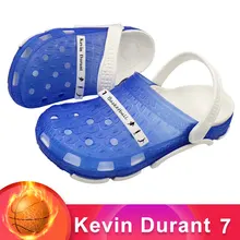 Мужские тапочки Кевин Дюрант 7 Крокс баскетбольная звезда Мягкая EVA Массажная стелька Schoenen Mannen Небесно-Голубой Zapatillas Casa Hombre