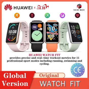 

HUAWEI Watch FIT Original Blood Oxygen 24-Hour Heart Rate Monitor GPS5.0 Sleep Monitoring 11 Sport Modes Reloj راقب Ver שעון