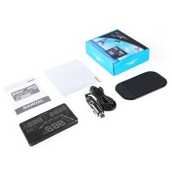 

Universal 3.5" Car A3 Hud Head Up Display with OBD2 OverSpeed Warning Plug & Play Vehicle Speed Engine Speed Water Temperature