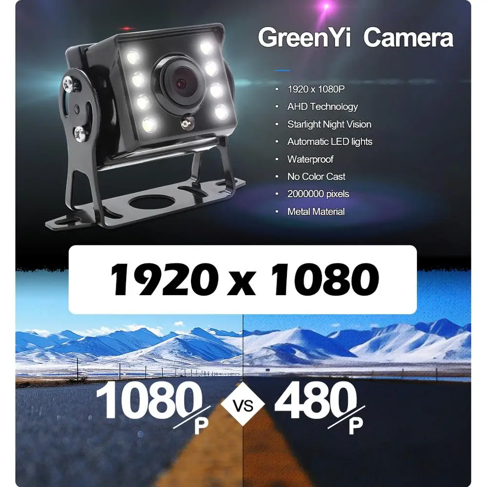 AHD Recording DVR 7 Inch Car Monitor 1920*1080P Vehicle Rear View Camera for Truck Bus Support SD Card car display,car rear view camera,monitor display,car parking monitor