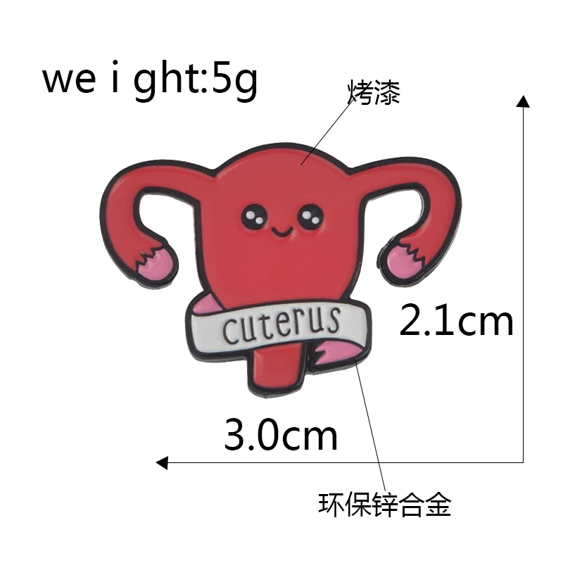 Summer New Style cuterus Human Organs Modeling Brooch Maternal Uterine Modeling Brooch Accessories